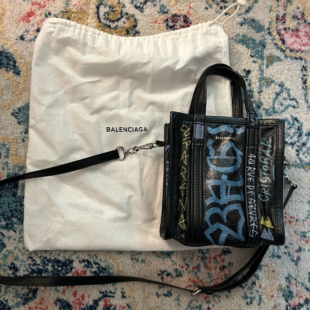 Balenciaga Bazar Graffiti XS Shopping Tote